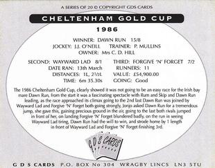 2000 GDS Cards Cheltenham Gold Cup #1986 Dawn Run Back